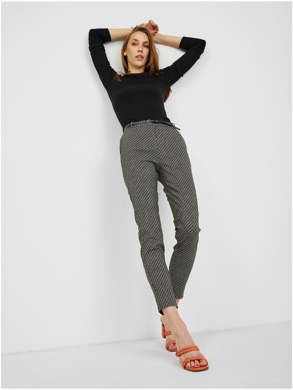 Orsay Bijelo-crne ženske hlače s uzorkom ORSAY