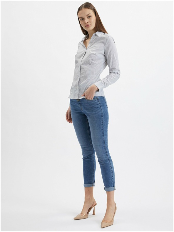 Orsay Plavo-bijela ženska prugasta košulja ORSAY