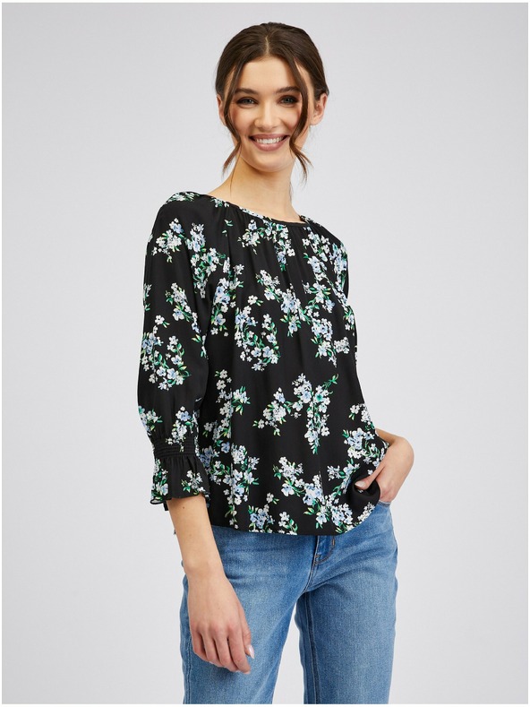 Orsay Crna ženska bluza cvjetnog uzorka ORSAY