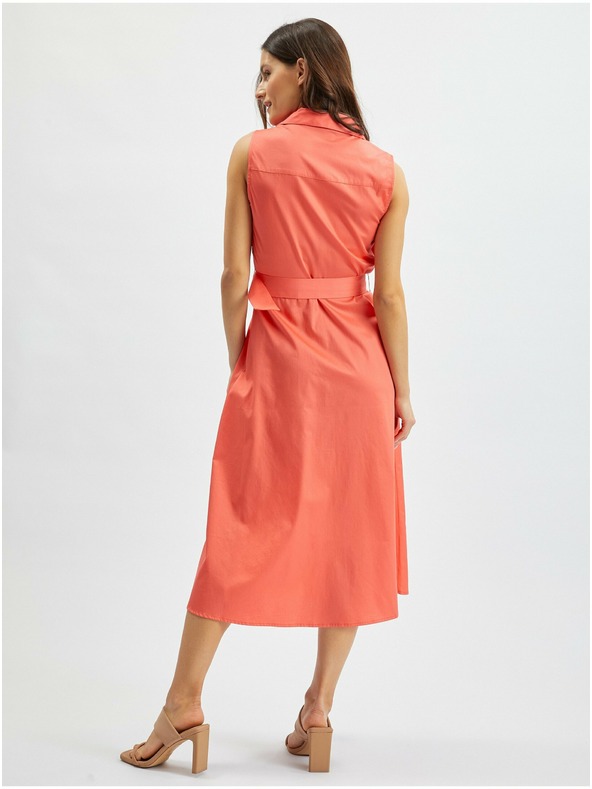 Orsay Narančasta ženska košulja-haljina srednje duljine ORSAY