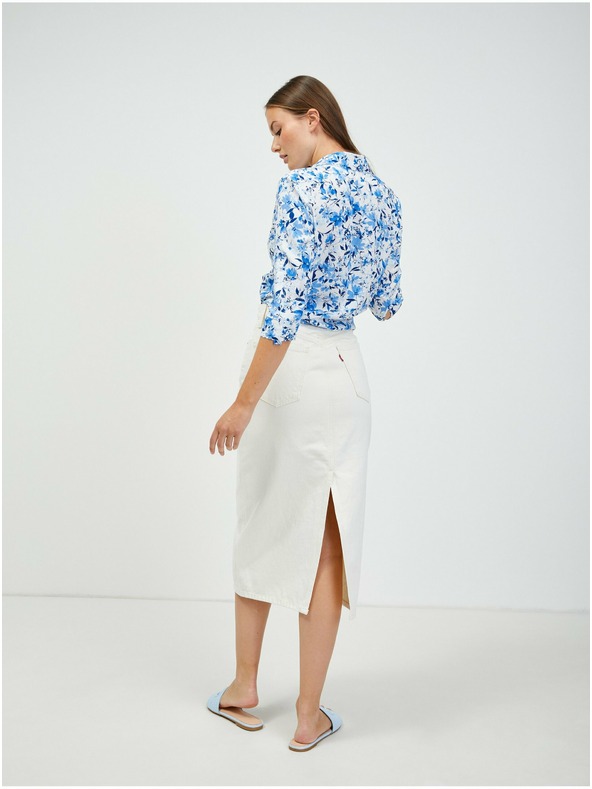 Orsay Bijelo-plava košulja cvjetnog uzorka s vezanjem u čvor ORSAY