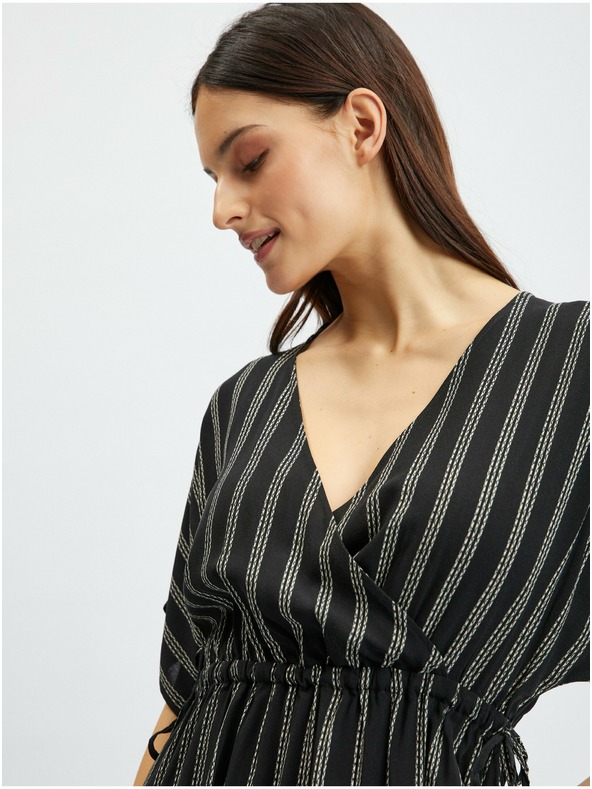 Orsay Crna ženska haljina na pruge ORSAY