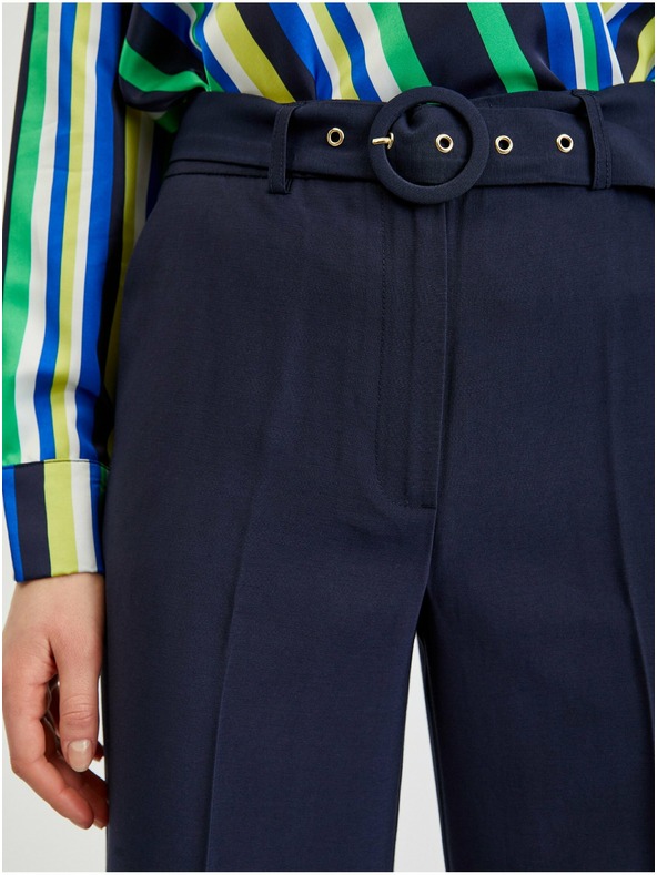 Orsay Tamnoplave ženske široke hlače s remenom ORSAY