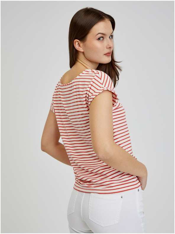 Orsay Crveno-bijela ženska prugasta majica ORSAY