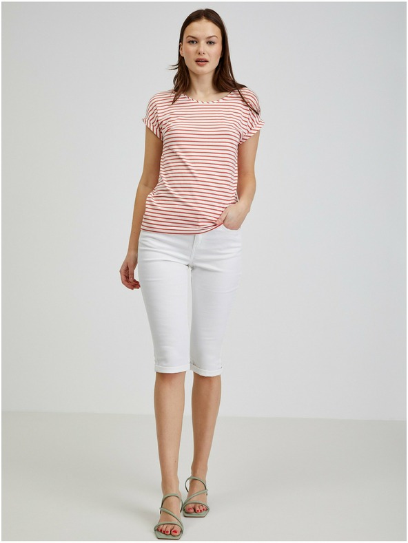 Orsay Crveno-bijela ženska prugasta majica ORSAY