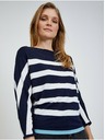 Orsay Bijelo-plavi lagani prugasti džemper ORSAY