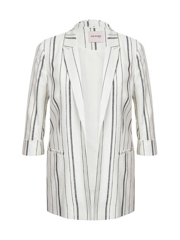 Orsay Bijela ženska prugasta lanena jakna ORSAY