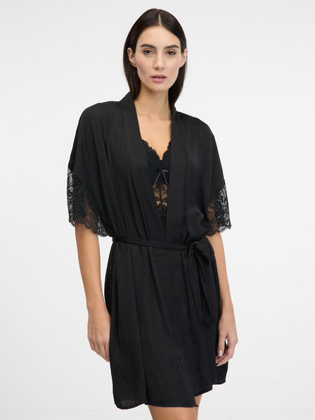 Orsay Crni ženski satenski kućni ogrtač ORSAY