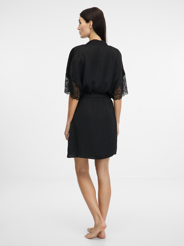 Orsay Crni ženski satenski kućni ogrtač ORSAY