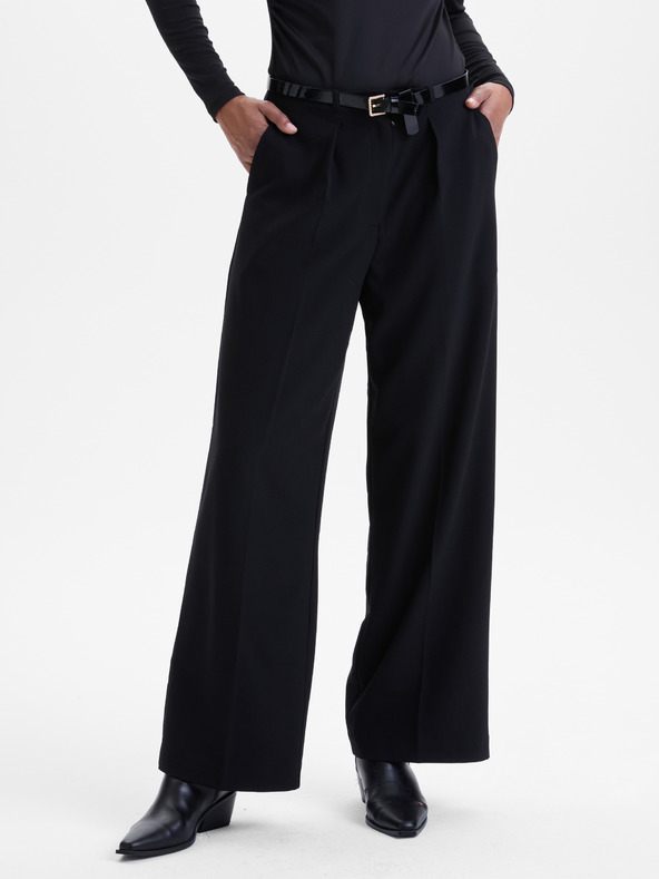 Orsay Crne široke ženske hlače ORSAY