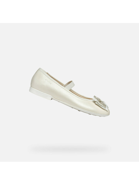 Geox Bijele djevojčinske balerinke Geox Plie'