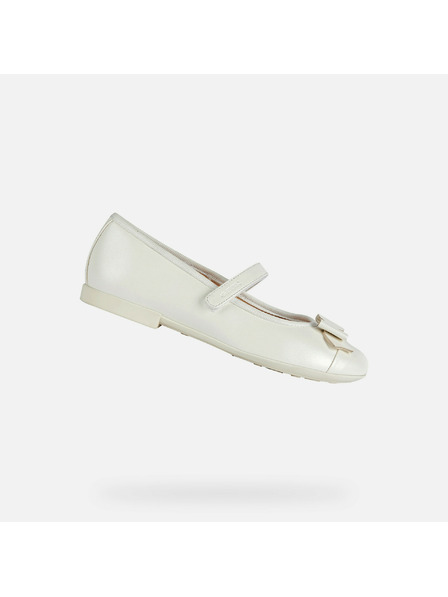 Geox Bijele djevojčinske balerinke Geox Plie