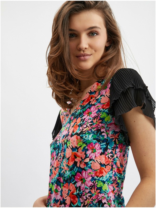 Orsay Plavo-crna ženska bluza cvjetnog uzorka ORSAY