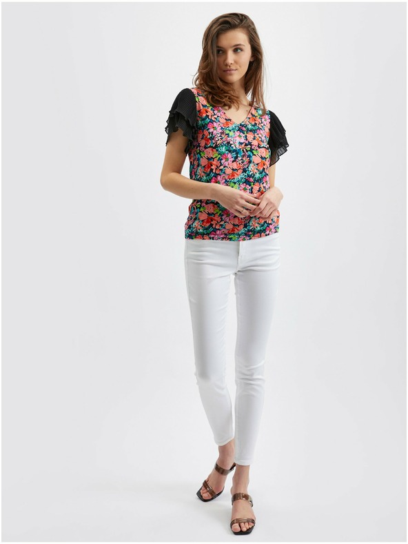 Orsay Plavo-crna ženska bluza cvjetnog uzorka ORSAY