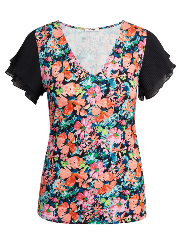 Orsay Plavo-crna ženska bluza cvjetnog uzorka ORSAY