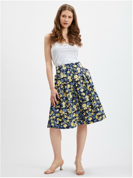 Orsay Žuto-plava ženska plisirana cvjetna suknja ORSAY