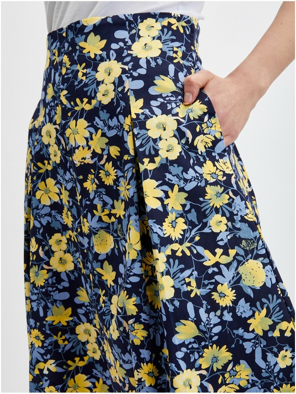 Orsay Žuto-plava ženska plisirana cvjetna suknja ORSAY