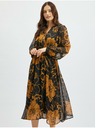 Orsay Smeđe-crna ženska haljina srednje duljine cvjetnog uzorka ORSAY