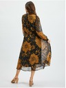 Orsay Smeđe-crna ženska haljina srednje duljine cvjetnog uzorka ORSAY