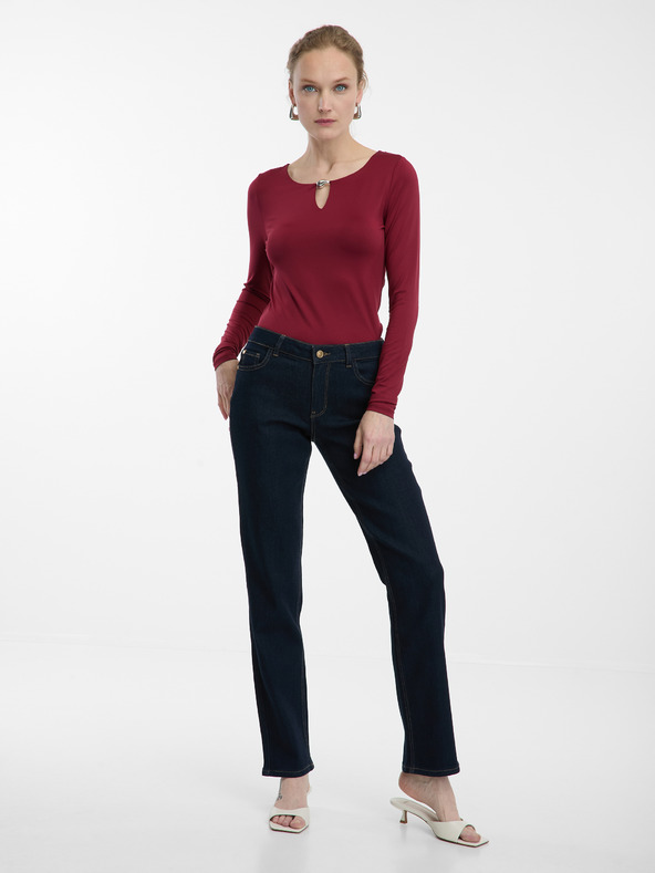 Orsay Bordo ženski top s dugim rukavima ORSAY