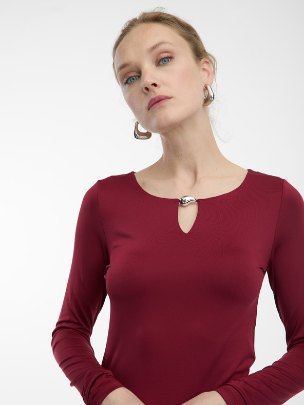 Orsay Bordo ženski top s dugim rukavima ORSAY