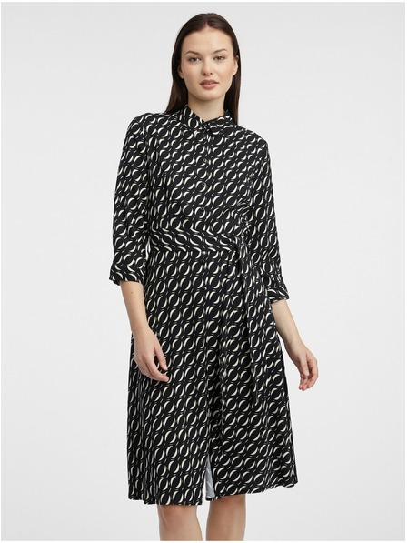 Orsay Crne ženske uzorkovane košuljaste haljine ORSAY