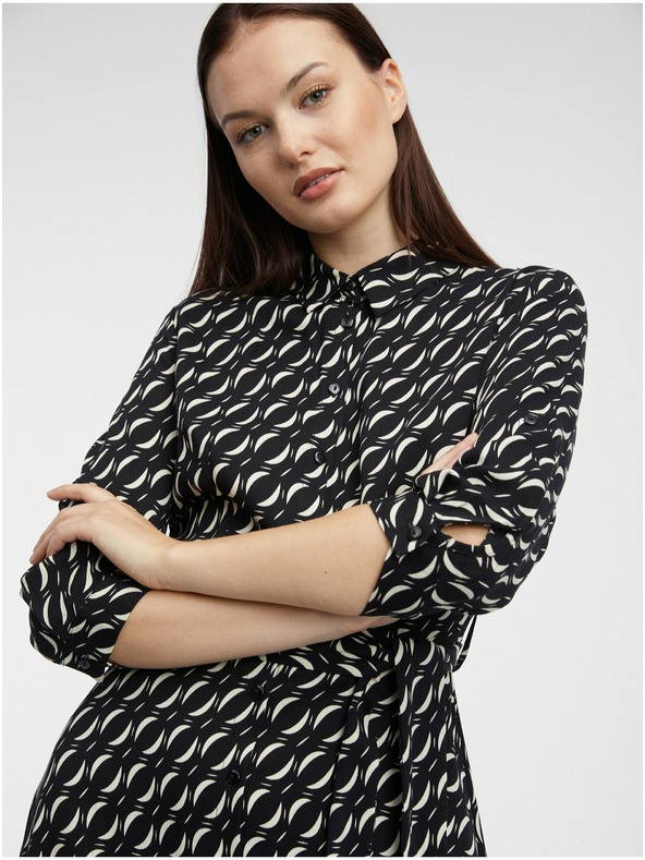 Orsay Crne ženske uzorkovane košuljaste haljine ORSAY