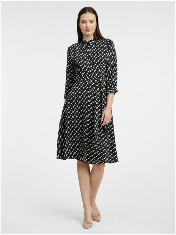Orsay Crne ženske uzorkovane košuljaste haljine ORSAY