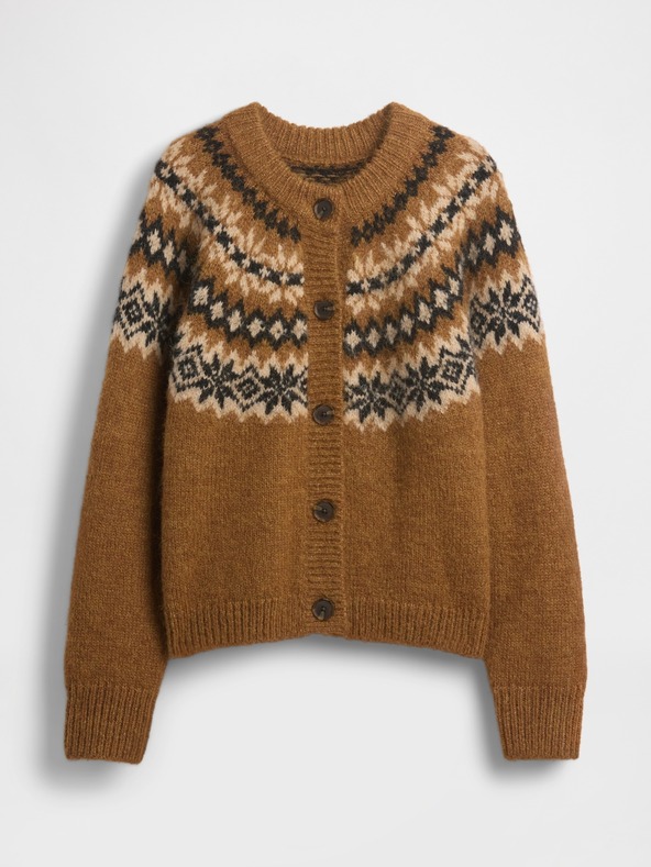 GAP Oversize kardigan Fair Isle s primjesom vune GAP