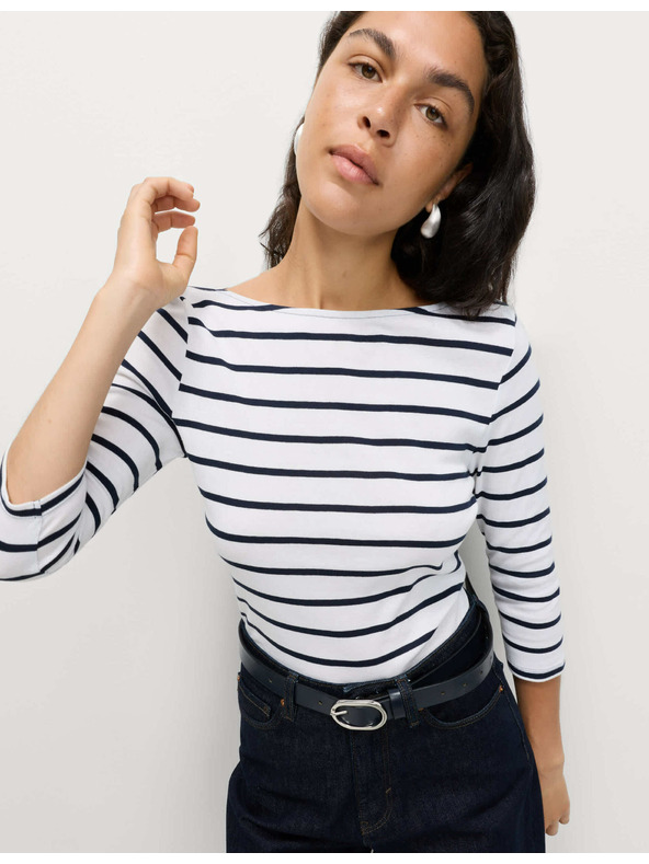 Marks & Spencer Marks & Spencer crna i bijela ženska majica na pruge