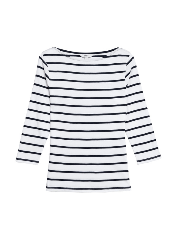 Marks & Spencer Marks & Spencer crna i bijela ženska majica na pruge