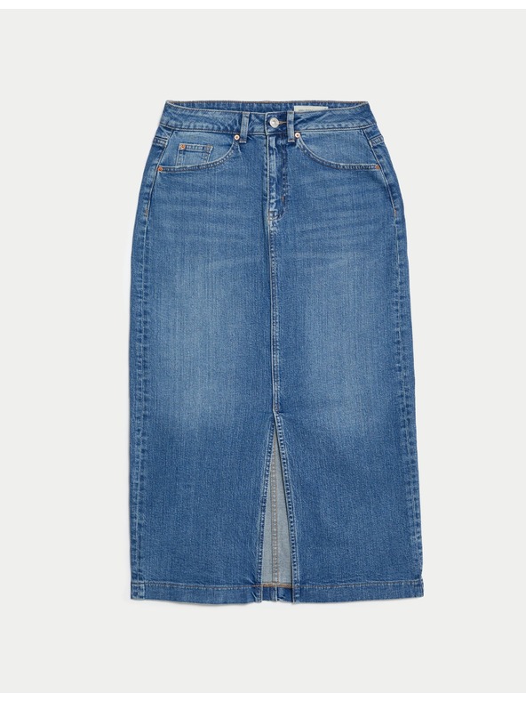 Marks & Spencer Marks & Spencer tamnoplava midi traper suknja