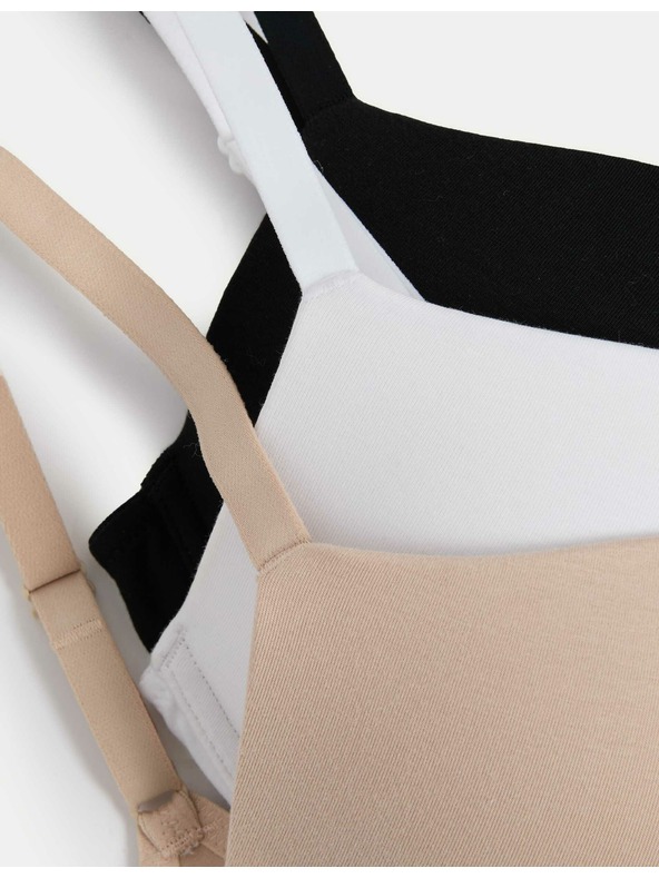 Marks & Spencer Komplet od tri ženska push-up grudnjaka u bež, bijeloj i crnoj boji sa žicama Marks & Spencer