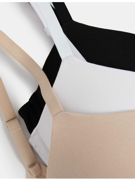 Marks & Spencer Komplet od tri ženska push-up grudnjaka u bež, bijeloj i crnoj boji sa žicama Marks & Spencer