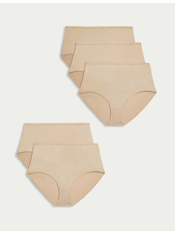 Marks & Spencer Marks & Spencer gaćice bez vidljivog ruba od mikrovlakana, paket od 5 komada, bež