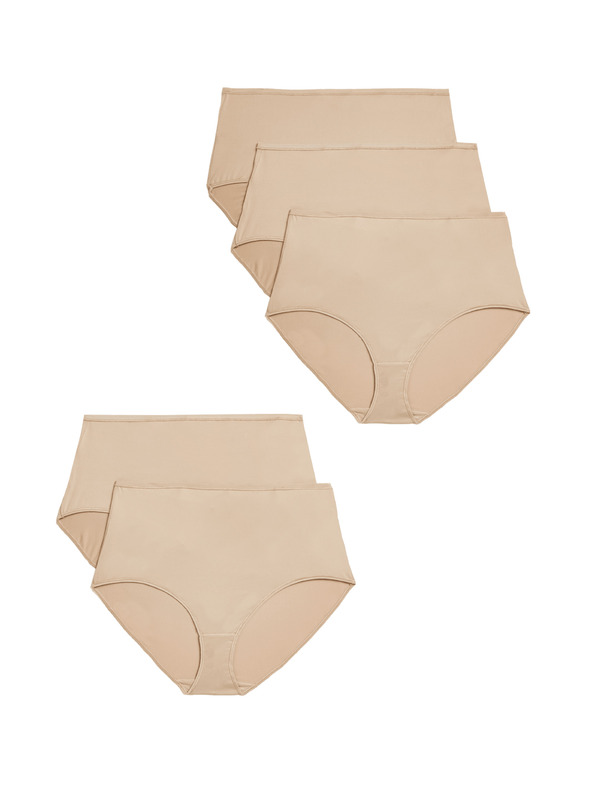 Marks & Spencer Marks & Spencer gaćice bez vidljivog ruba od mikrovlakana, paket od 5 komada, bež