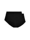 Marks & Spencer Marks & Spencer gaćice s visokim strukom, bez vidljivog ruba, lagano stezanje, 2 pakiranja, crne