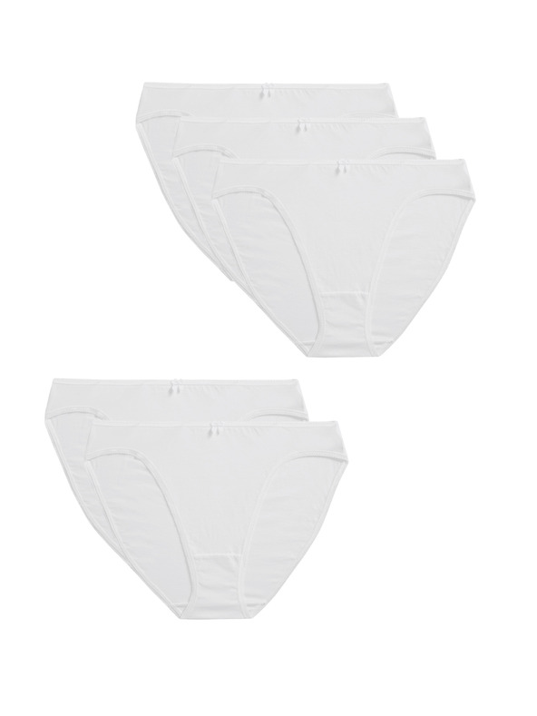Marks & Spencer Marks & Spencer High Cut Cotton Lycra® 5 gaćica Bijele