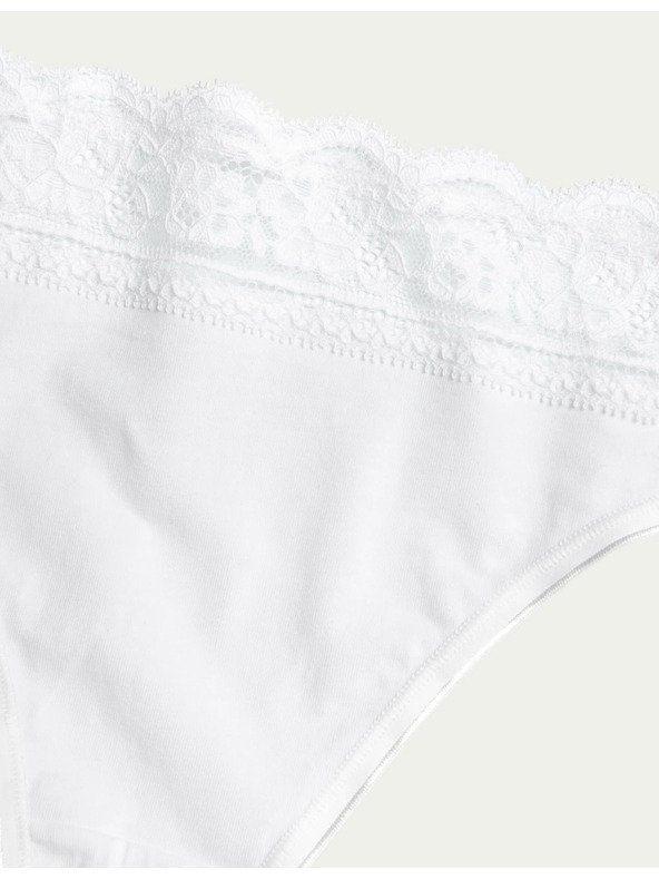 Marks & Spencer Čipkaste gaćice od pamuka sa likrom, 5 kom u pakiranju Marks & Spencer bijele