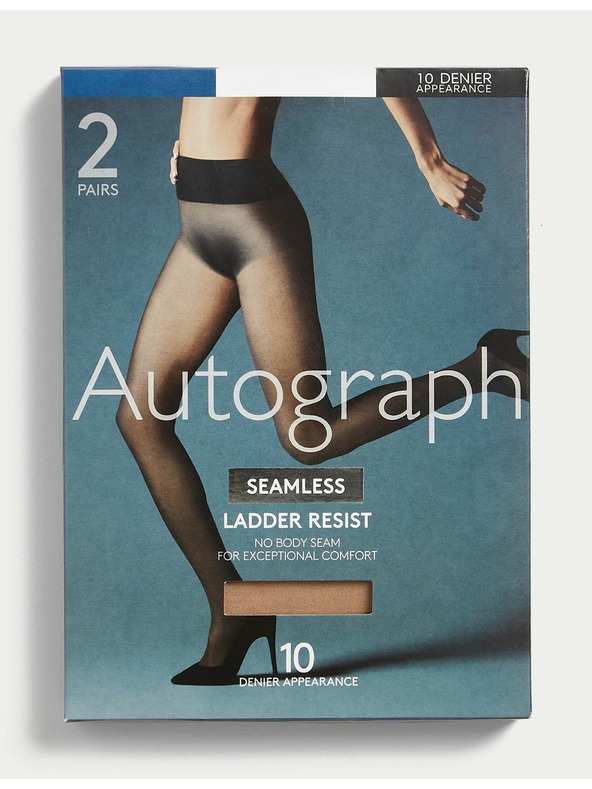 Marks & Spencer Set od dva para ženskih bešavnih tajica u bež boji 10 DEN Marks & Spencer