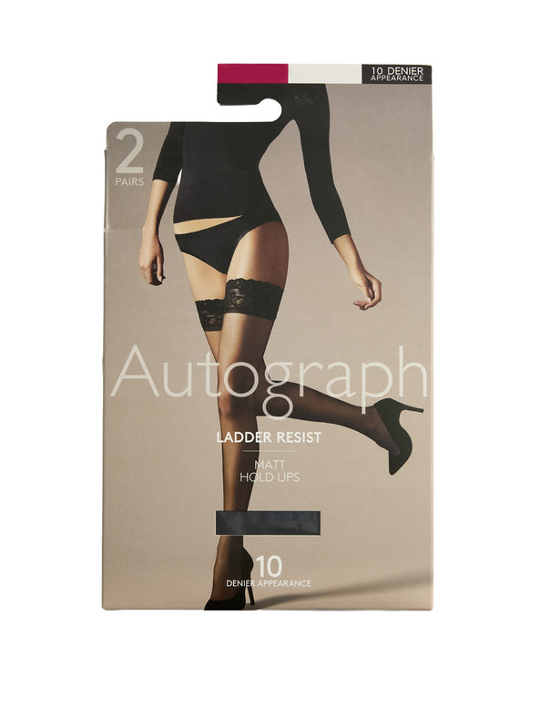 Marks & Spencer Set od dva para ženskih mat samodržećih tajica u crnoj boji 10 DEN Marks & Spencer