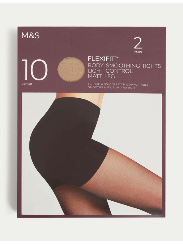 Marks & Spencer Flexifit™ prozirne tajice, lagano učvršćuju, 10 DEN, 2 paketa Marks & Spencer Beige