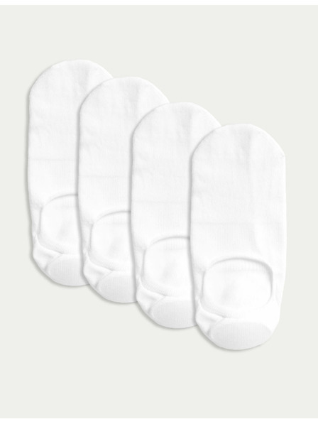 Marks & Spencer Pamučne niske čarape s podstavom za tenisice, set od 4 para Marks & Spencer bijele boje