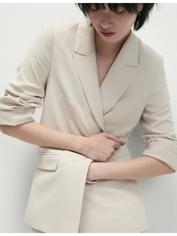 Marks & Spencer Jednoredna jakna širokog kroja Marks & Spencer bež boje