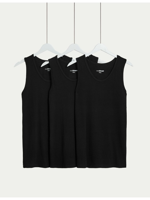 Marks & Spencer Komplet od tri muške osnovne majice bez rukava u crnoj boji s Cool & Fresh™ tehnologijom Marks & Spencer