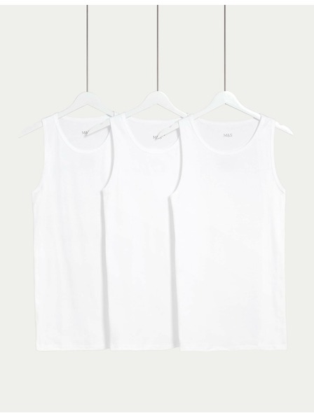 Marks & Spencer Set od tri bijele muške majice bez rukava marke Marks & Spencer