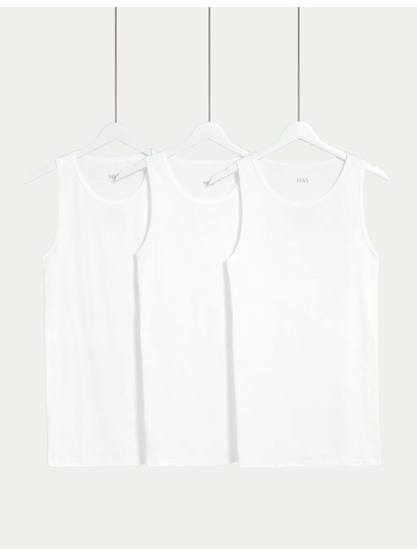 Marks & Spencer Set od tri bijele muške majice bez rukava marke Marks & Spencer