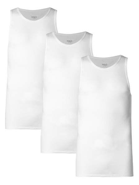 Marks & Spencer Set od tri bijele muške majice bez rukava marke Marks & Spencer