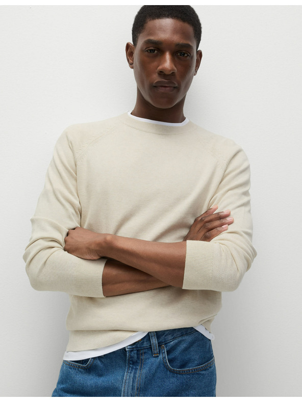 Marks & Spencer Krem pulover s okruglim izrezom od čistog pamuka Marks & Spencer