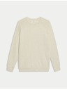 Marks & Spencer Krem pulover s okruglim izrezom od čistog pamuka Marks & Spencer
